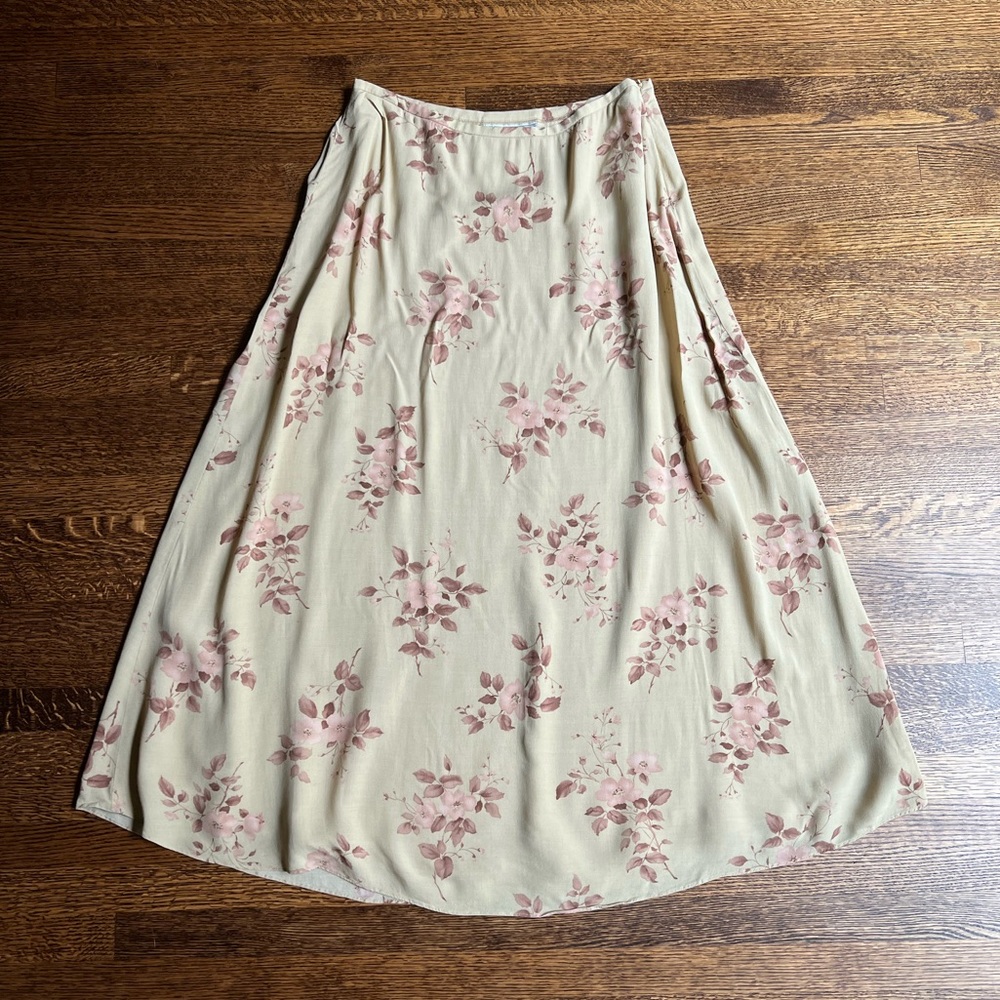 Cottage Roses Skirt, Pastel Spring Floral Midi or Maxi Skirt